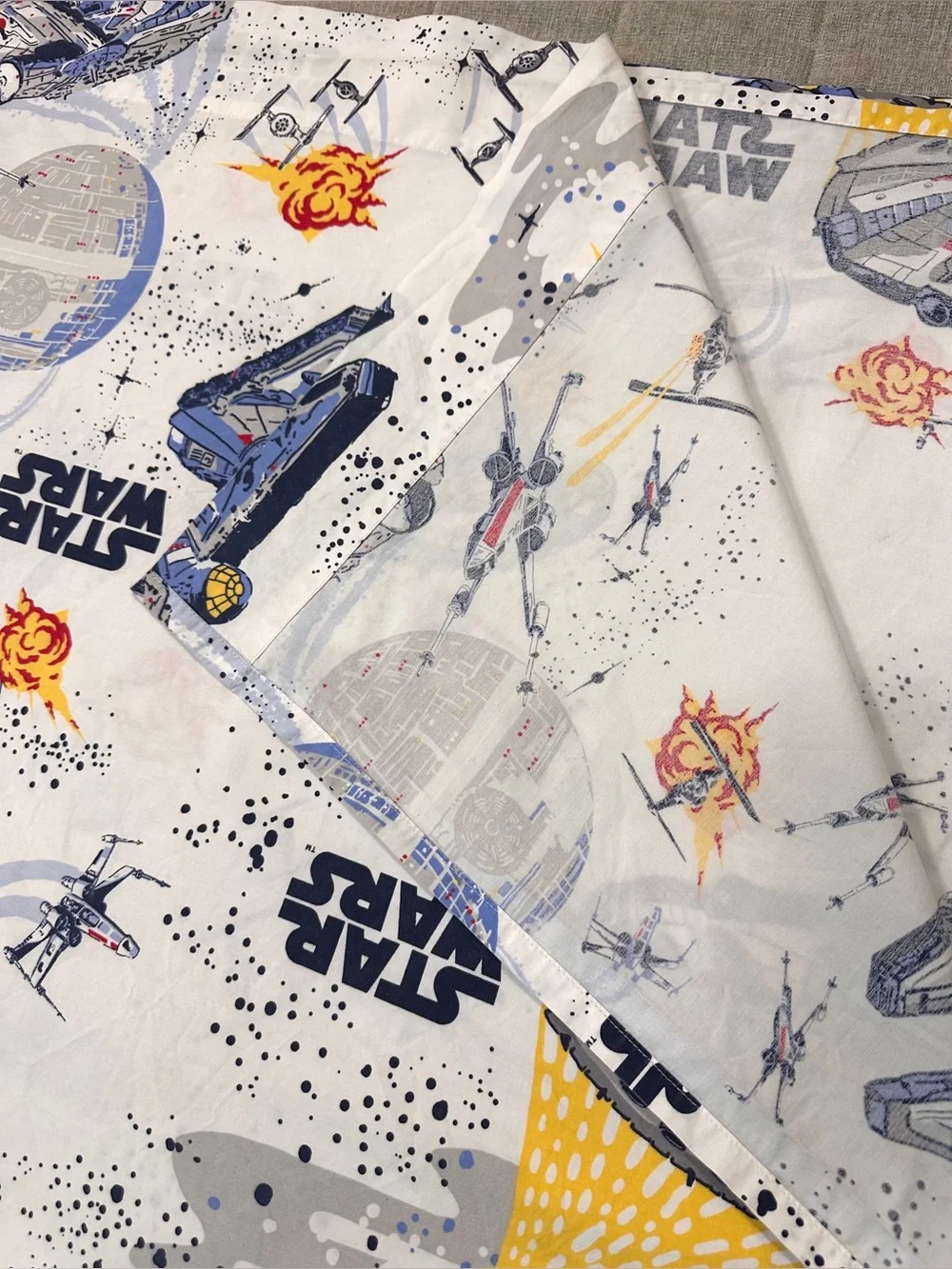 Pottery Barn Kids Star Wars Millennium Falcon Full Sheet Flat Sheet Only Cotton